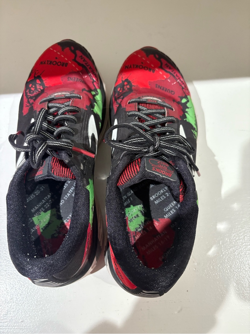 Brooks Sneakers Red Black with Green Accents - Picture 2 of 5